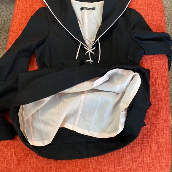 ULLA JOHNSON Black Wool Cashmere Sailor Nautical Dress - Picture 7 of 9